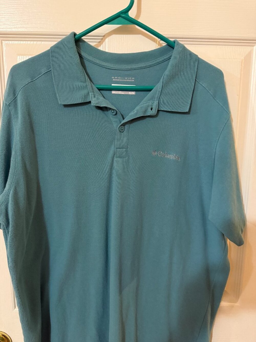 Columbia Omni-Wick Men’s Teal Performance Polo Shirt Size XL SKU080